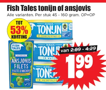 Aanbieding: Fish Tales tonijn of ansjovis