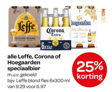 Aanbieding: Leffe, Corona of Hoegaarden speciaalbier