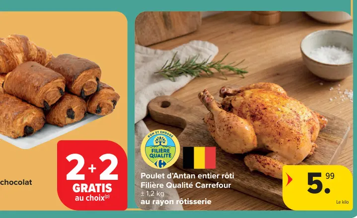 Offre: Poulet d'Antan entier rôti