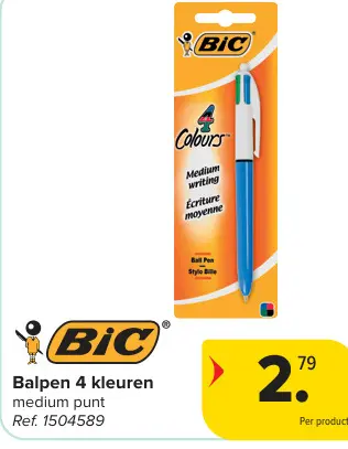 Promotie: Balpen 4 kleuren