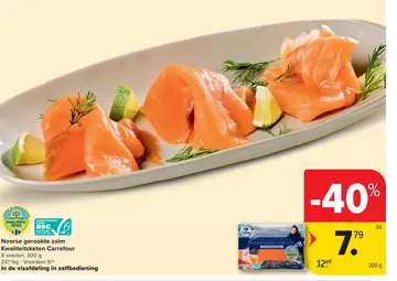 Aanbieding: Noorse gerookte zalm Kwaliteitsketen Carrefour