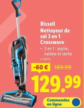 Offre: Nettoyeur de sol 3 en 1 Crosswave