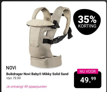 Aanbieding: Buikdrager Novi Baby® Mikky Solid Sand