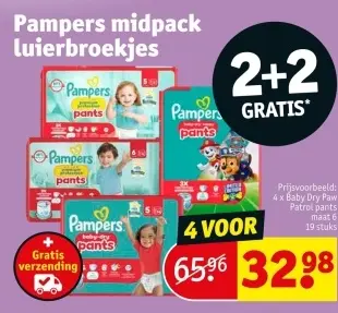 Aanbieding: Pampers midpack luierbroekjes