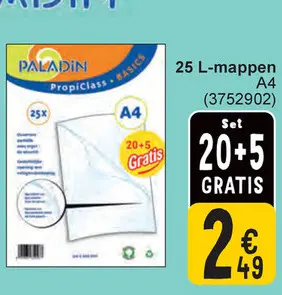 Aanbieding: 25 L-mappen A4