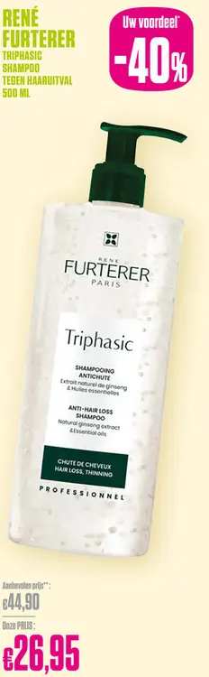 Promotie: René Furterer Triphasic Shampoo Tegen Haaruitval 500Ml - René Furterer