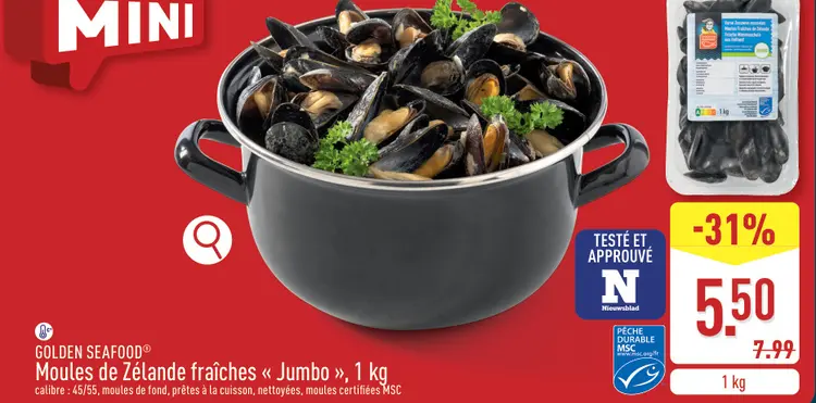 Offre: Moules de Zélande fraîches