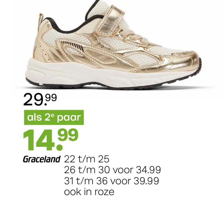 Promotie: Graceland Sneakers goud