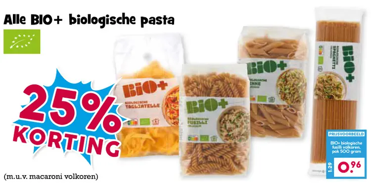 Aanbieding: Alle BIO+ biologische pasta