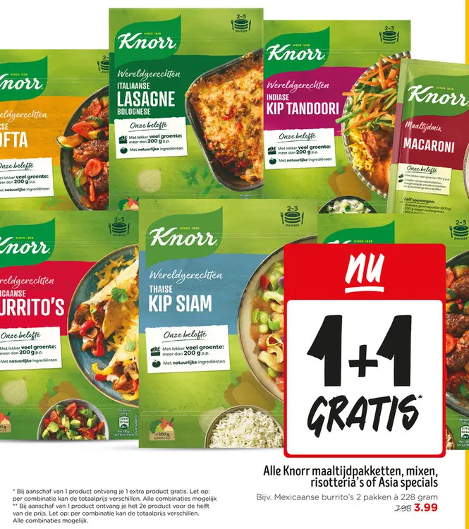 Aanbieding: Knorr maaltijdpakketten, mixen, risotteria's of Asia specials