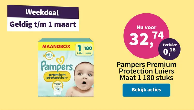 Promotie: Pampers Premium Protection Luiers