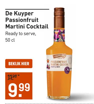 Aanbieding: De Kuyper Passionfruit Martini 0.0% 50CL
