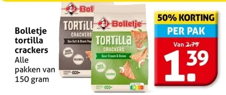 Aanbieding: tortilla crackers