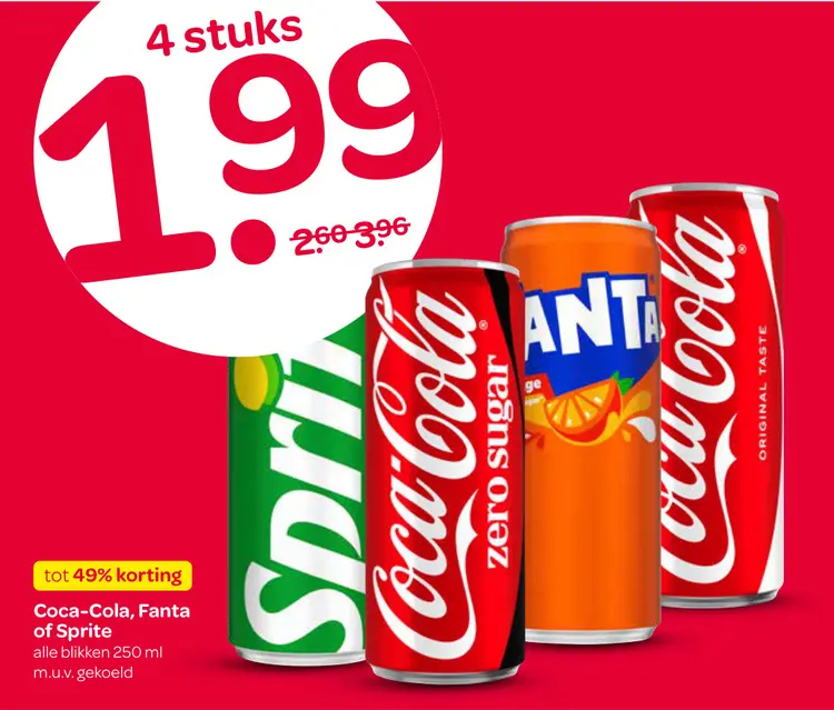 Aanbieding: Coca-Cola, Fanta of Sprite