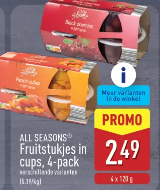 Promotie: Fruitstukjes in cups