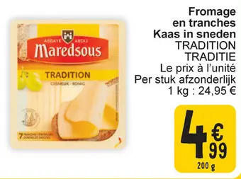 Offre: Fromage en tranches / Kaas in sneden