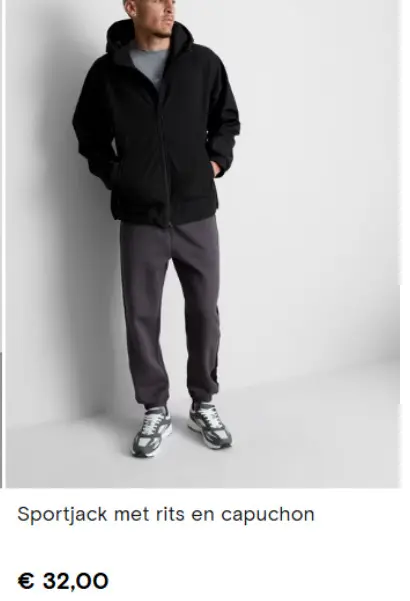 Aanbieding: Sportjack met rits en capuchon