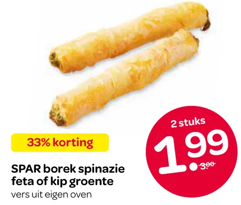 Aanbieding: Borek spinazie feta of kip groente