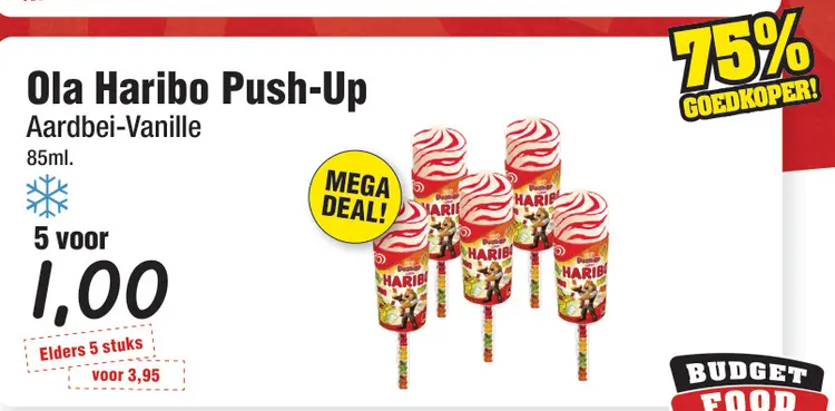Aanbieding: Haribo Push-Up Aardbei-Vanille