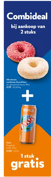 Promotie: Donuts + Oasis Tropical