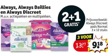 Aanbieding: Always, Always Daillies en Always Discreet