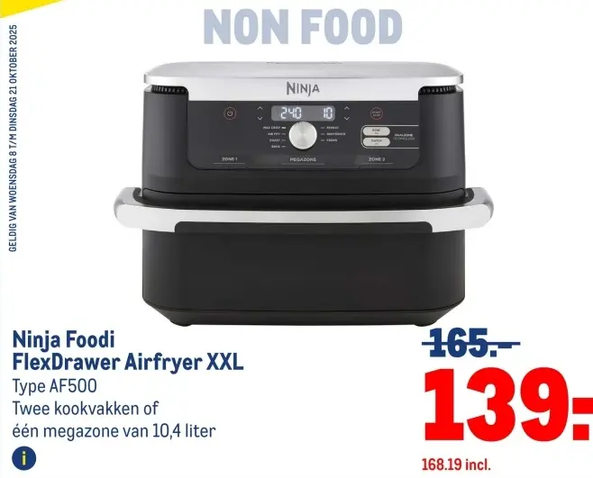 Aanbieding: Ninja Foodi FlexDrawer Airfryer XXL