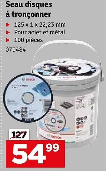 Offre: Seau disques à tronçonner