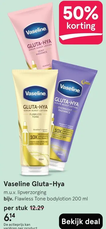 Aanbieding: Vaseline Gluta-Hya