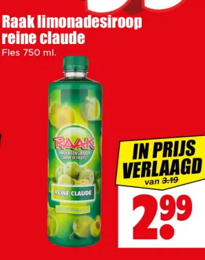 Aanbieding: limonadesiroop reine claude