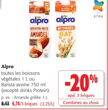 Offre: toutes les boissons végétales 1 L ou Barista 