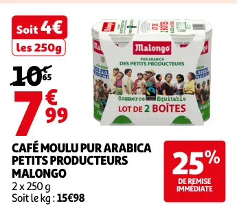 Offre: Café moulu pur arabica petits producteurs
