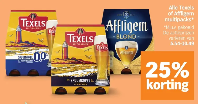 Aanbieding: Texels or Affligem multipacks