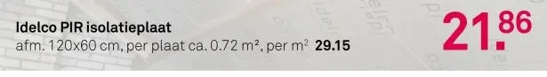 Aanbieding: PIR isolatieplaat