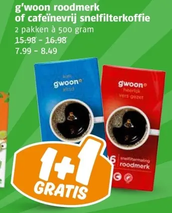 Aanbieding: roodmerk of cafeïnevrij snelfilterkoffie