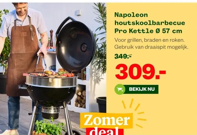 Aanbieding: Houtskoolbarbecue Pro Kettle Ø 57 cm