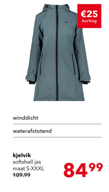 Aanbieding: Kjelvik gewatteerde dames softshell jas blauw