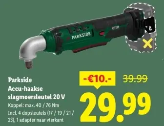 Aanbieding: Accu-haakse slagmoersleutel 20 V
