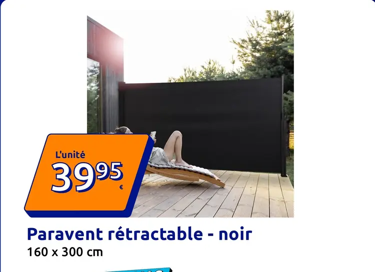 Offre: Paravent rétractable - noir