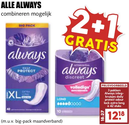 Aanbieding: Maandverband of inlegkruisjes