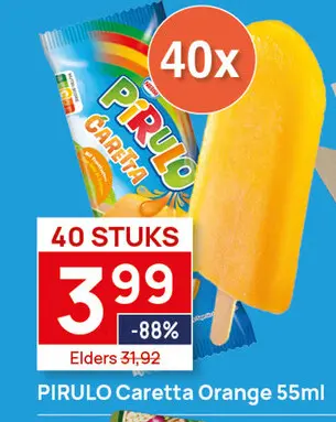Aanbieding: Pirulo caretta orange 40x55ml