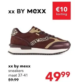 Aanbieding: XX By Mexx dames sneakers met dierenprint bordeaux rood