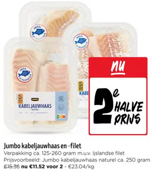 Aanbieding: Jumbo kabeljauwhaas en -filet