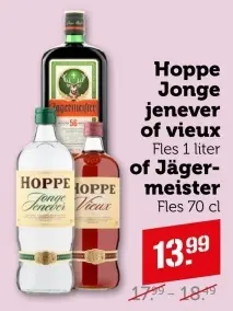 Aanbieding: Hoppe Jonge jenever of vieux of Jägermeister
