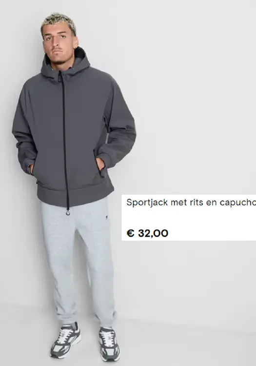 Aanbieding: Sportjack met rits en capuchon