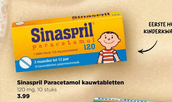 Aanbieding: Sinaspril Paracetamol kauwtabletten