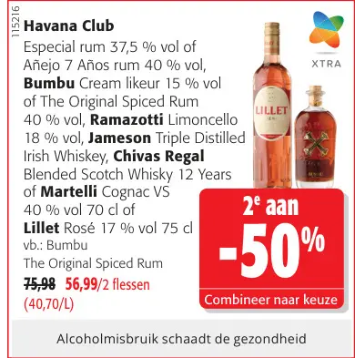 Promotie: Havana Club, Bumbu, Ramazotti, Jameson, Chivas Regal, Martelli of Lillet