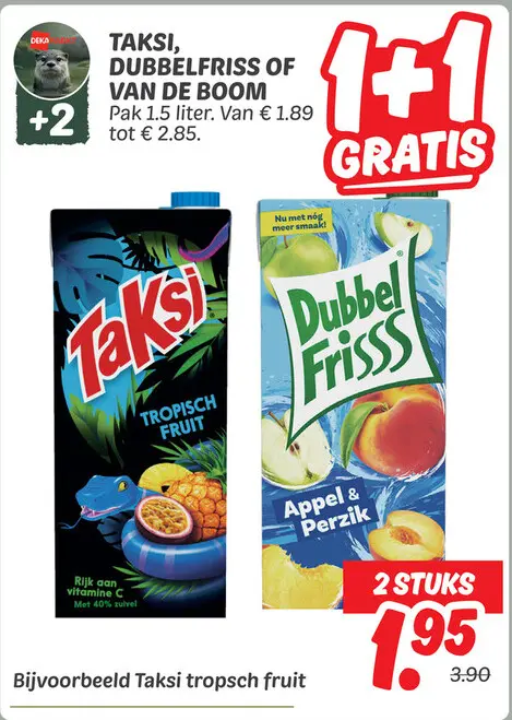 Aanbieding: Taksi, dubbelfriss of van de boom