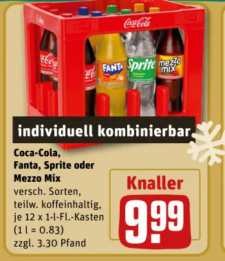 Aanbieding: Coca-Cola, Fanta, Sprite oder Mezzo Mix