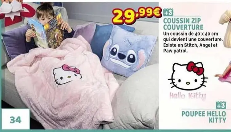 Offre: Coussin Zip Couverture