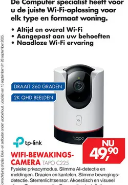 Aanbieding: Wifi-bewakings-camera tapo c225